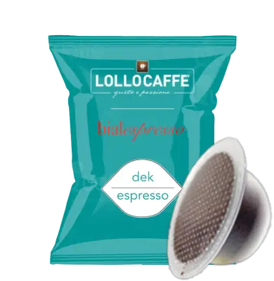 100 kapsułek Lollo Caffè DEK kompatybilne Bialetti - bezkofeinowe