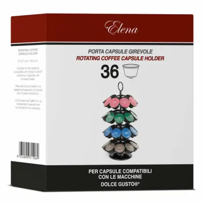 36 Capsule ELENA Dolce Gusto Portacapsule Girevole - Organizer Carosello