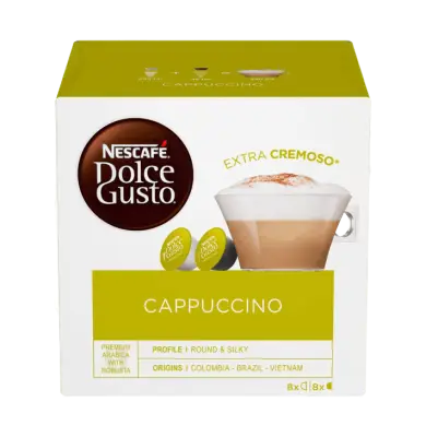 16 Capsule Originali Nescafè Dolce Gusto CAPPUCCINO - 8 Porzioni