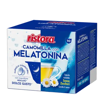 10 Kamille Kapseln mit Melatonin RISTORA - Dolce Gusto kompatibel