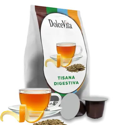 10 Capsule Dolce Vita Tisana Digestiva Compatibili Nespresso - Arancia Finocchio