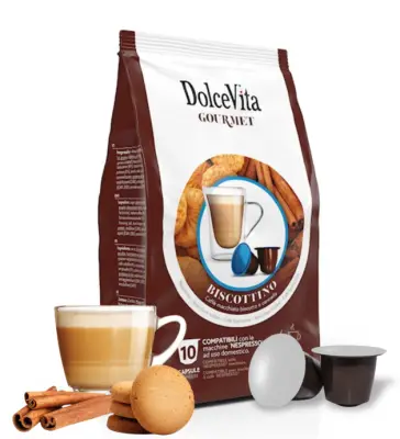 10pz Cookie Dolce Vita Capsule Nespresso - Cannella Biscotti Speculoos