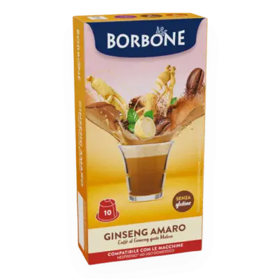 10 Ginseng Borbone Capsules Compatible NESPRESSO - Gluten Free
