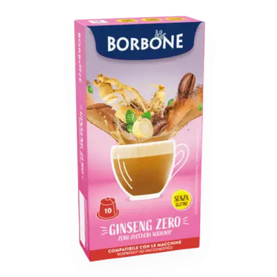 10 Ginseng Zero Borbone Capsules Compatible NESPRESSO - Gluten Free