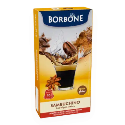 10 Sambuchino Borbone Kapseln Compatible NESPRESSO - glutenfrei