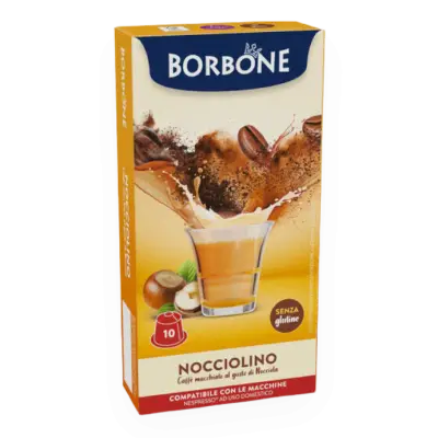 10 Nocciolino Borbone NESPRESSO Compatible Kapseln - glutenfrei