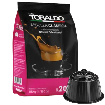 100 TORALDO Coffee Capsules compatible with DOLCE GUSTO Classic Blend