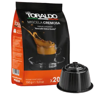 100 TORALDO Coffee Capsules compatible DOLCE GUSTO Creamy Blend