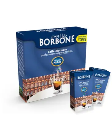 Caffè Moka Borbone Macinato miscela NOBILE confezione BIPACK da 2x250gr