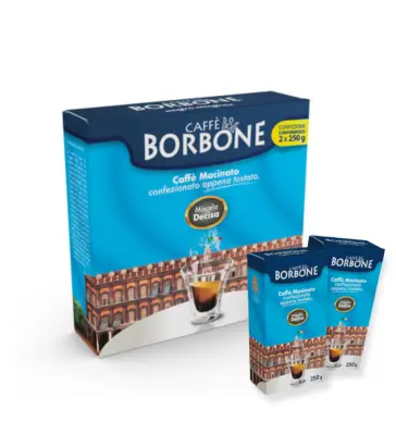 Caffè Moka Borbone Macinato miscela DECISA confezione BIPACK da 2x250gr