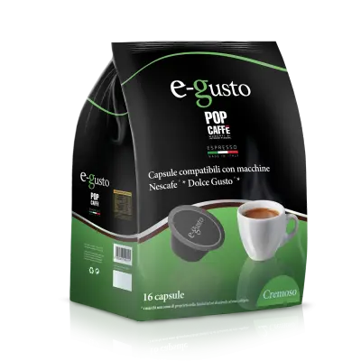 16 capsule Pop Caffè Miscela CREMOSO e-Gusto compatibile Dolce Gusto