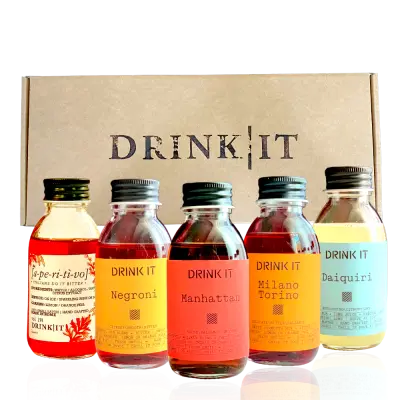 Drink It Scatola di 5 Cocktails Misti Pronti da servire da 100ml