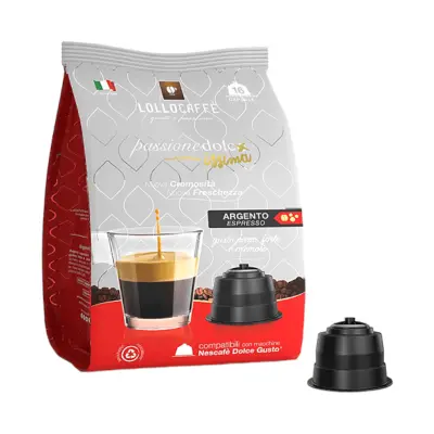 Mieszanka Lollo Caffè Passione Dolcissima Silver kompatybilna z 16 kapsułkami Dolce Gusto