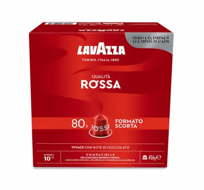 80 Capsule Caffè Lavazza Qualità Rossa compatibili Nespresso Alluminio
