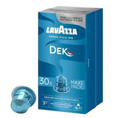 30 Capsule Caffè Lavazza DEK Decaffeinato compatibili Nespresso Alluminio
