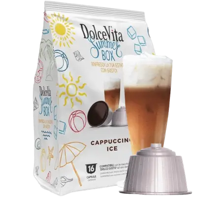 16 Capsule Dolce Vita CAPPUCCINO ICE compatibili NESCAFE DOLCE GUSTO Summer Box