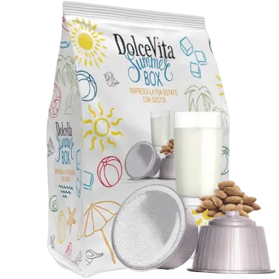 16 Capsule Dolce Vita LATTE e MANDORLA ICE compatibili DOLCE GUSTO Summer Box