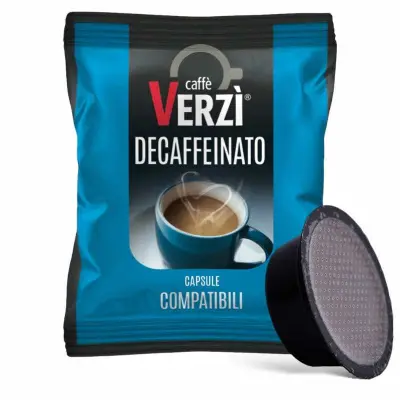 100 entkoffeinierte Kaffeekapseln von Verzì, kompatibel mit Lavazza a Modo Mio