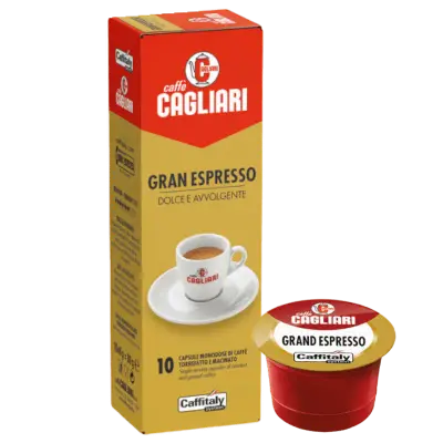 10 Capsule Miscela Grand Espresso Caffè Cagliari Caffitaly System