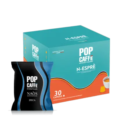 30 Naos Pop Caffè Miscela DECAFFEINATO capsule compatibili Nespresso
