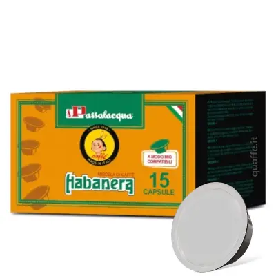 15 Passalacqua-Kaffeekapseln, kompatibel mit Lavazza a Modo Mio HABANERA Blend