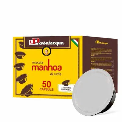 50 Passalacqua-Kaffeekapseln, kompatibel mit Lavazza a Modo Mio MANHOA Blend