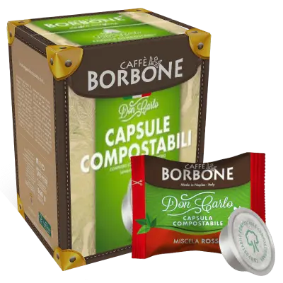 50 Capsule BORBONE Rossa Don Carlo COMPOSTABILI per Lavazza A Modo Mio