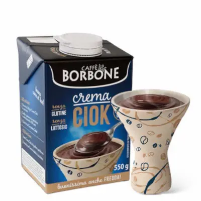 Crema CIOK Fredda / Calda al Cioccolato Borbone in Brick da 550 Grammi - 7 Porzioni