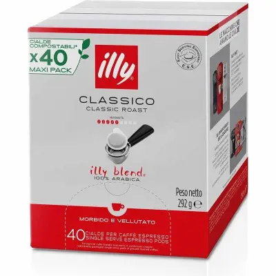 40 Illy ESE Pods Classic Roast - Premium Arabica Coffee