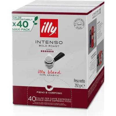 40 Illy Intenso ESE Pods - Robust Coffee with Cocoa Notes