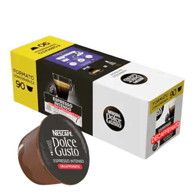90 Capsule Caffè ESPRESSO INTENSO DECAFFEINATO originali Nescafè Dolce Gusto
