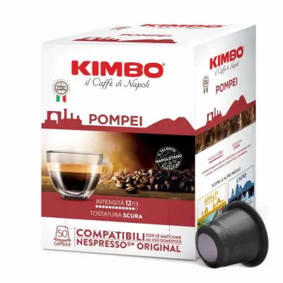 50 Capsule Caffè KIMBO Compatibili Nespresso - Miscela Pompei
