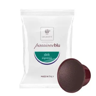 100 Capsule Lollo Caffè Passione Blu Miscela Dek compatibili Lavazza Blue / In Black