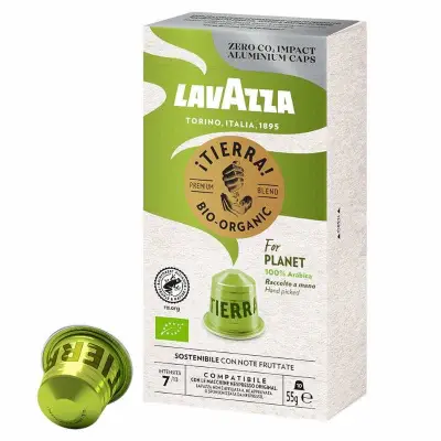 10 Capsule Caffè Lavazza Lavazza Tierra For Planet Organic Intenso compatibili Nespresso Alluminio