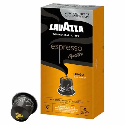 10 Capsule Caffè Lavazza Espresso Maestro Lungo compatibili Nespresso Alluminio