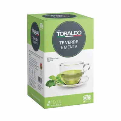 18 Compostable Pods Green Tea with Mint Caffè Toraldo