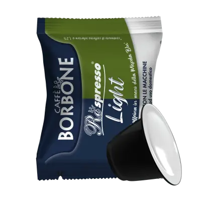 Caffè BORBONE Respresso LIGHT Mieszanka 50% Blue, 50% Dek do Nespresso 100 Kapsułek