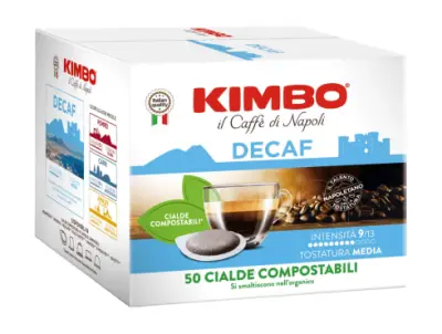 50 KIMBO Compostable Coffee Pods Ese 44 - Decaffeinated
