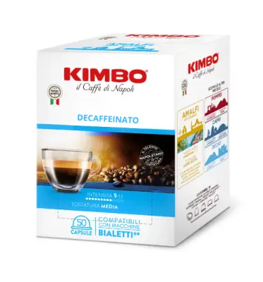 50 kapsułek z kawą KIMBO kompatybilną z Bialetti - BEZKOFEINOWANA