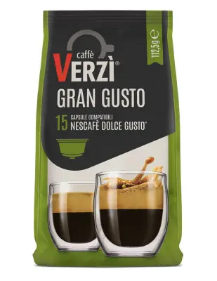 15 Verzì Gran Gusto Blend Capsules Compatible Nescafè Dolce Gusto