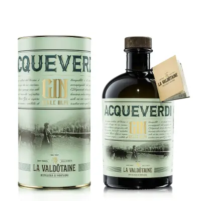 GIN ACQUEVERDI La Valdotaine - Bottle with tube 1.0L