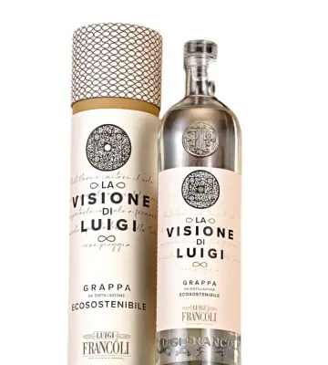 The Vision of Luigi Francoli White Grappa 700 ml + Tube