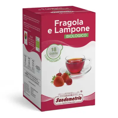 Sandemetrio Strawberry Raspberry Herbal Tea 18 Ese Pods 44 Filter Paper