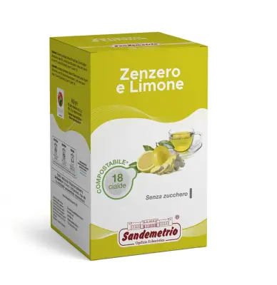 Sandemetrio Ginger and Lemon Infusion 18 Ese Pods 44 Paper Filter