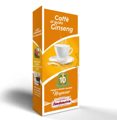 10 Capsule Caffè al Gusto Ginseng Sandemetrio Compatibili Nespresso