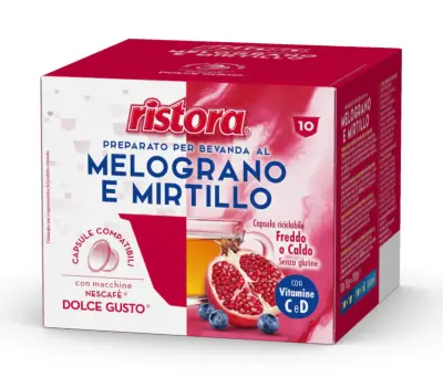 10 POMEGRANATE AND BLUEBERRY Capsules Ristora compatible Nescafè Dolce Gusto