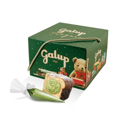 Panettone Galup Paradiso ohne Rosinen und kandierte Früchte mit Orangenpaste 750 g + Pistazien-Spritzbeutel 150 g