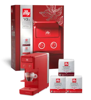 PROMOZIONE Illy Y3.3 ESPRESSO & COFFEE - Macchina da Caffè Iperespresso Rossa e 3 confezioni di capsule