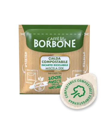150 ESE Pods BORBONE DEK Green Blend 44mm - Decaffeinated with Real Espresso Taste