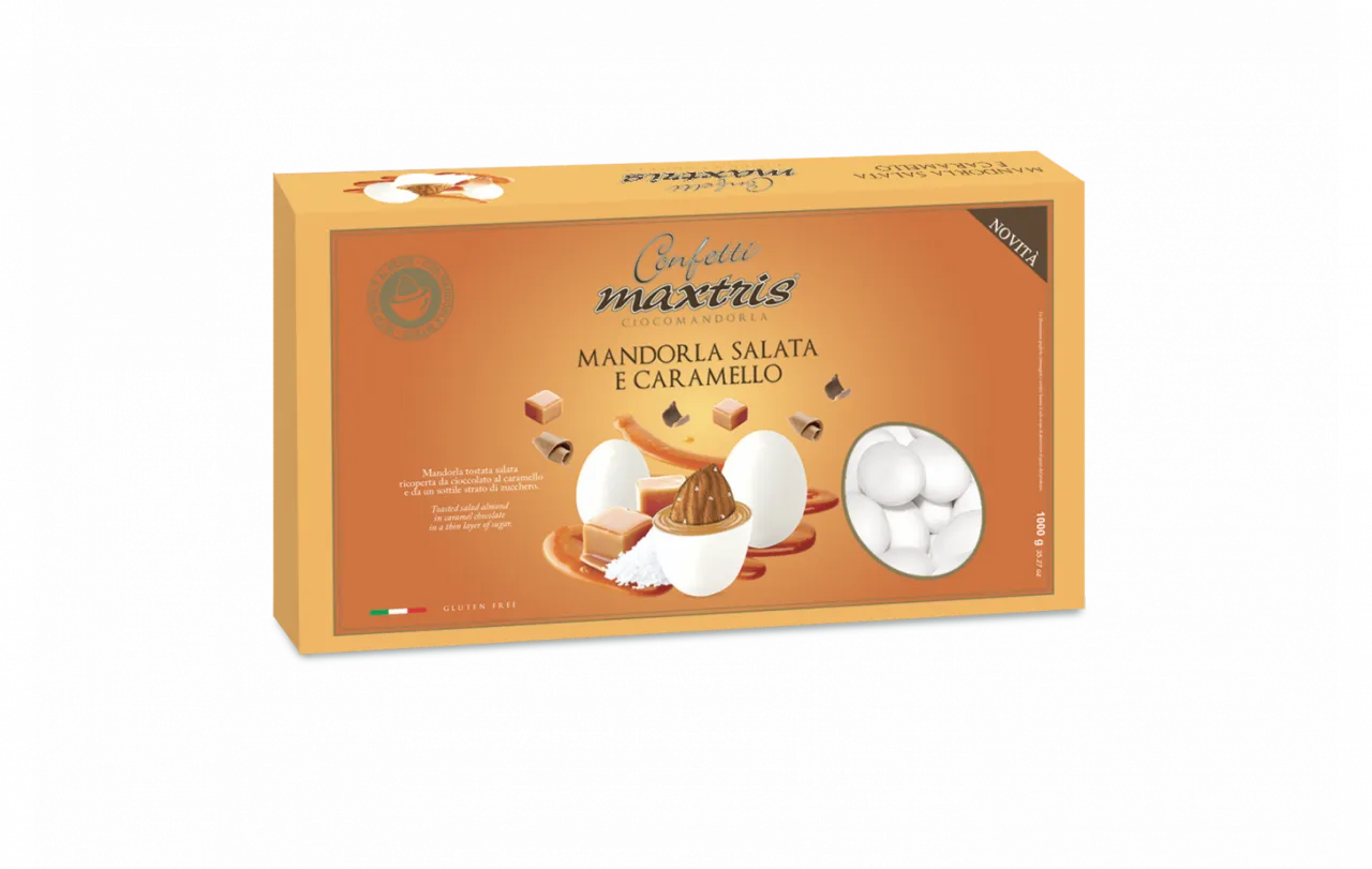1kg Confetti Maxtris Mandorla Salata e Caramello - Premium Italiani